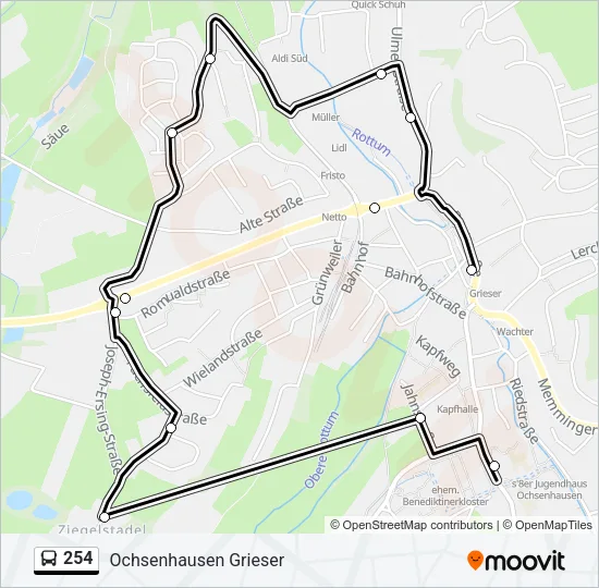 254 Bus Line Map