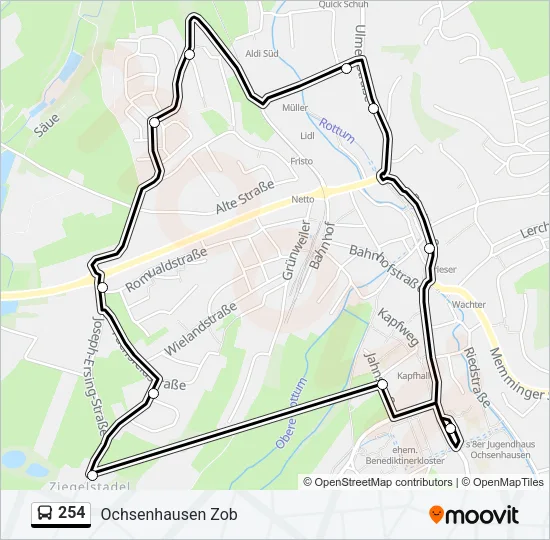 254 Bus Line Map