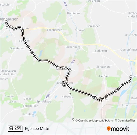 255 Bus Line Map