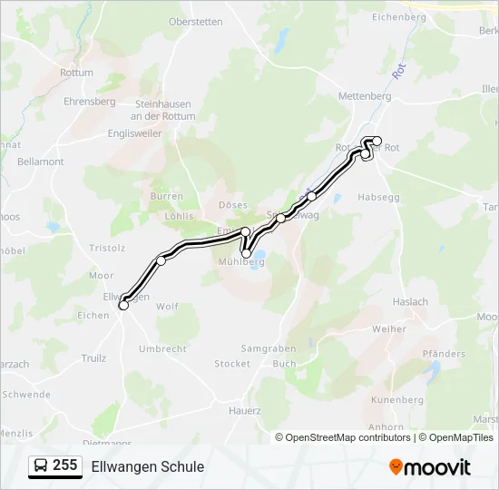 255 Bus Line Map