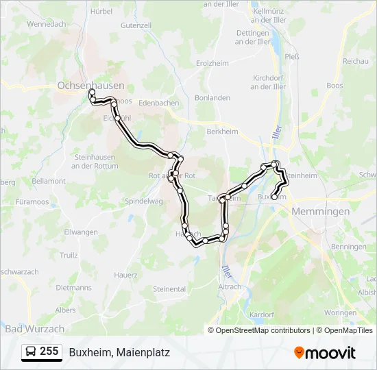 255 Bus Line Map
