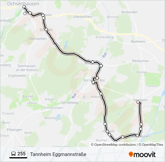 255 Bus Line Map
