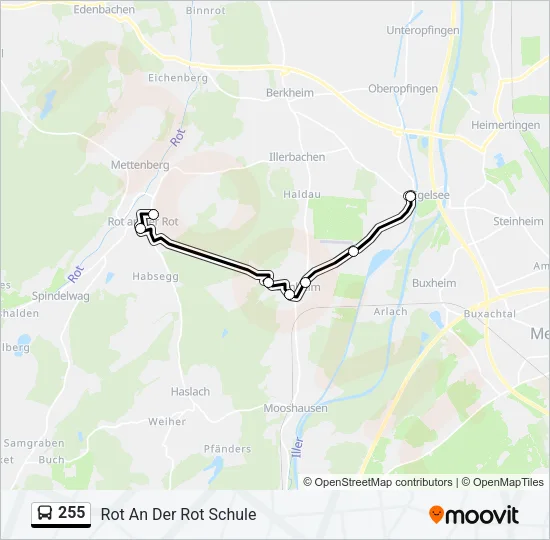 255 Bus Line Map
