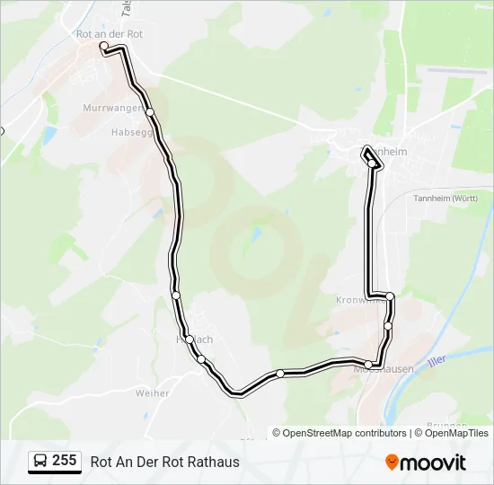 255 Bus Line Map