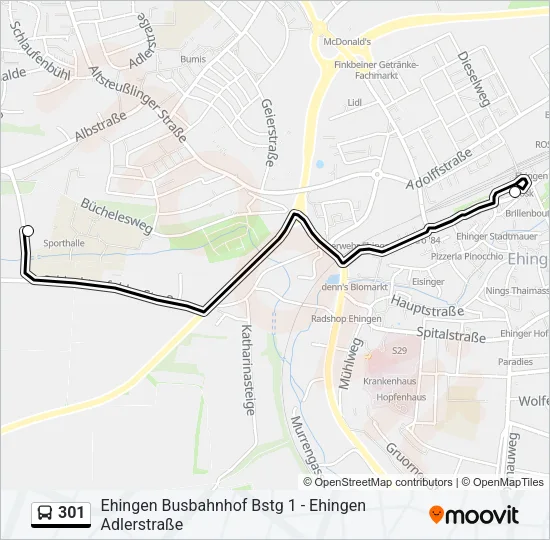 301 Bus Line Map