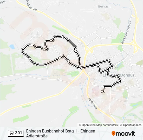301 Bus Line Map
