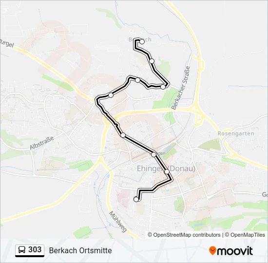 303 Bus Line Map