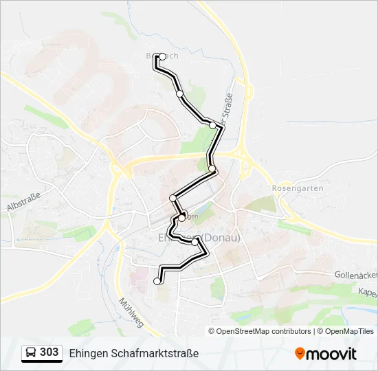 303 Bus Line Map