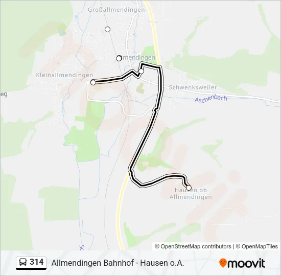 314 Bus Line Map