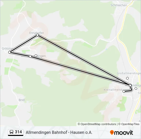 314 Bus Line Map