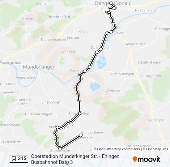 315 Bus Line Map