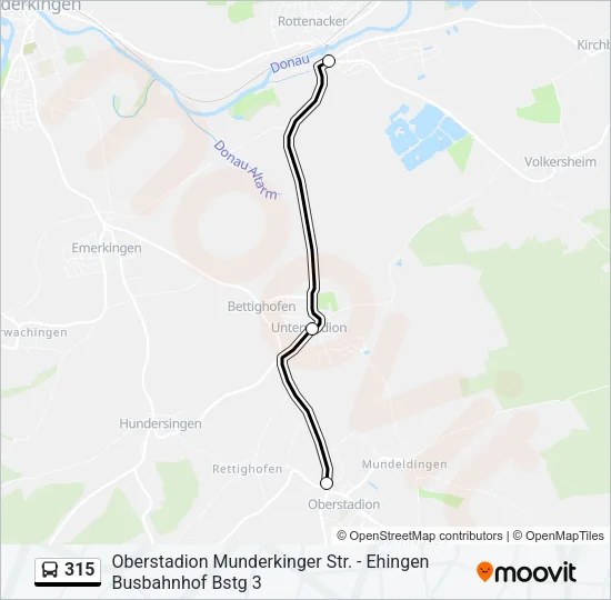 315 Bus Line Map
