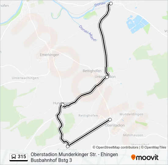 315 Bus Line Map
