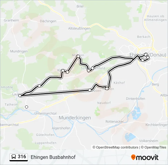 316 Bus Line Map