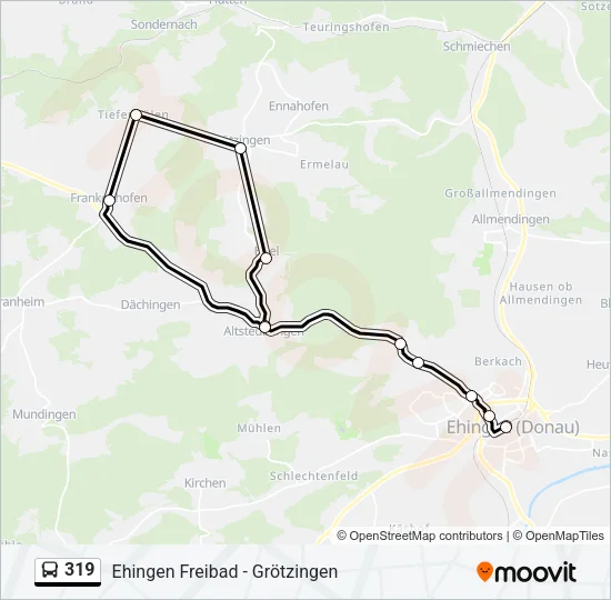 319 Bus Line Map