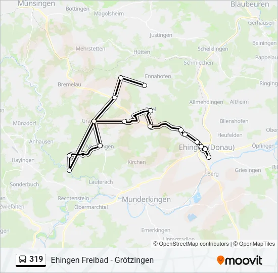 319 Bus Line Map