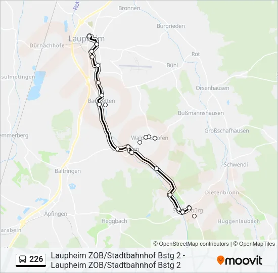 226 Bus Line Map