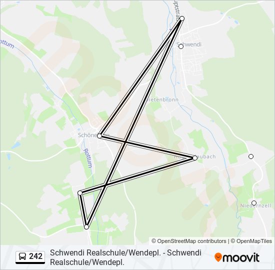 242 bus Line Map