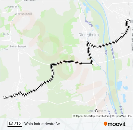 716 Bus Line Map