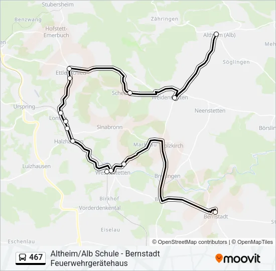 467 Bus Line Map
