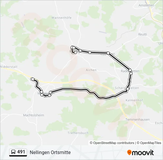 491 Bus Line Map