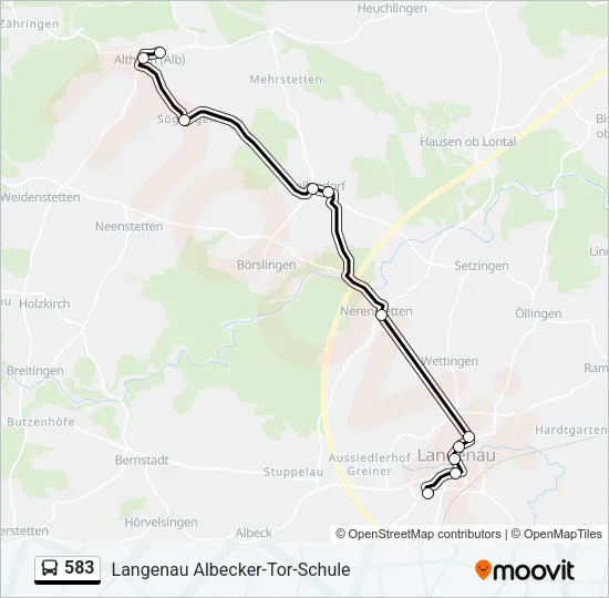 583 Bus Line Map