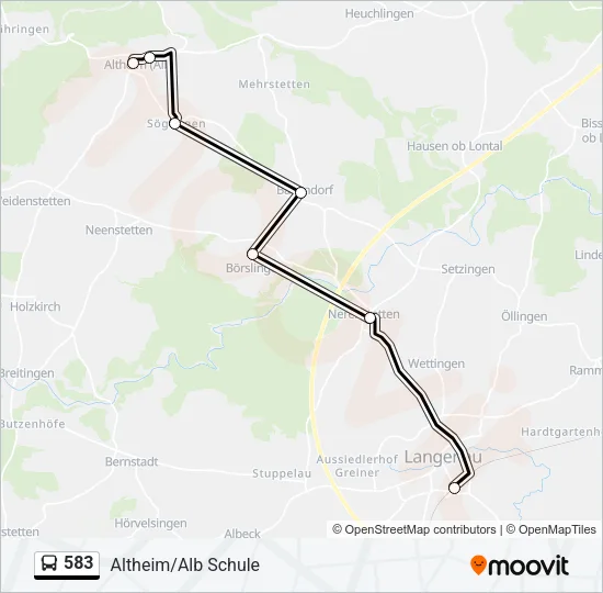 583 Bus Line Map