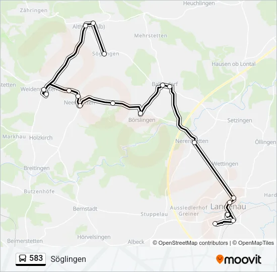 583 Bus Line Map