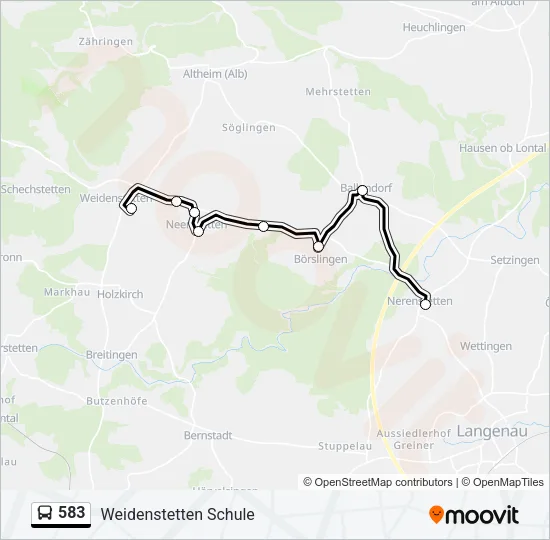 583 Bus Line Map