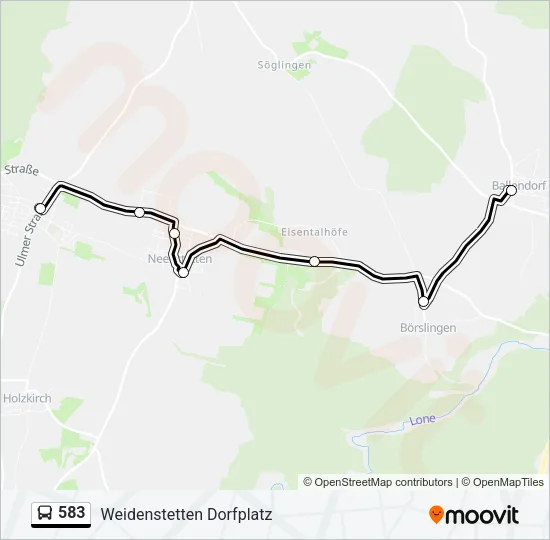 583 Bus Line Map