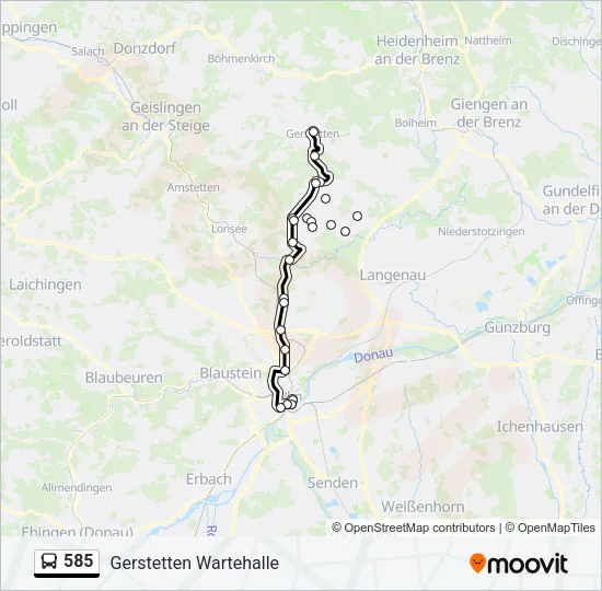 585 Bus Line Map