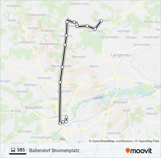 585 bus Line Map