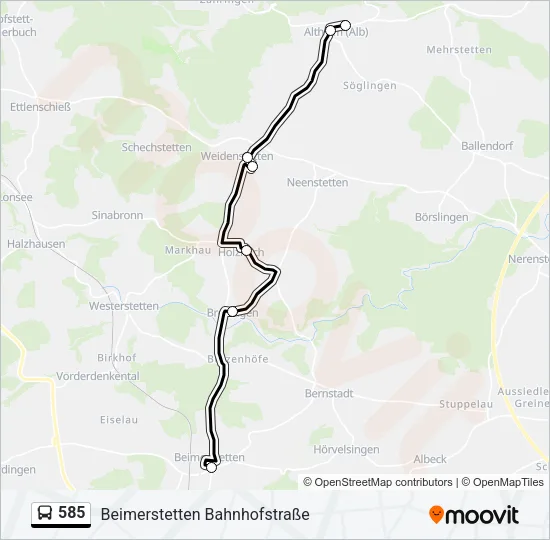 585 Bus Line Map