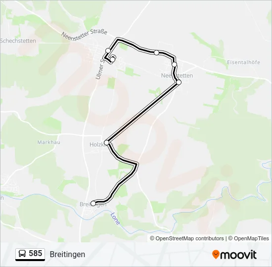 585 Bus Line Map