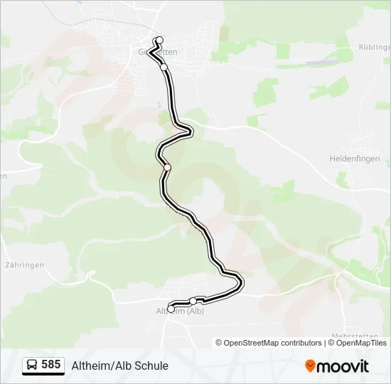 585 Bus Line Map