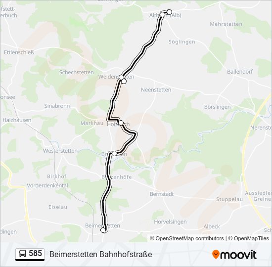 Автобус 585: карта маршрута
