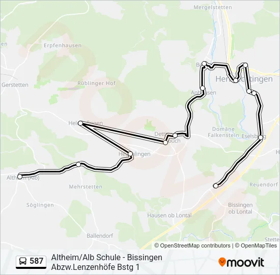 587 Bus Line Map