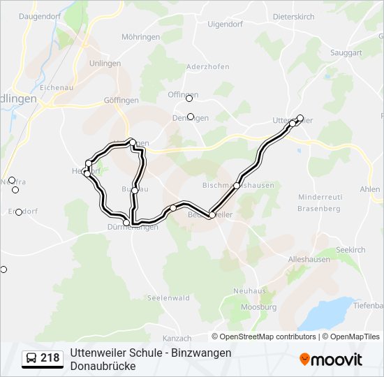 Buslinie 218 Karte