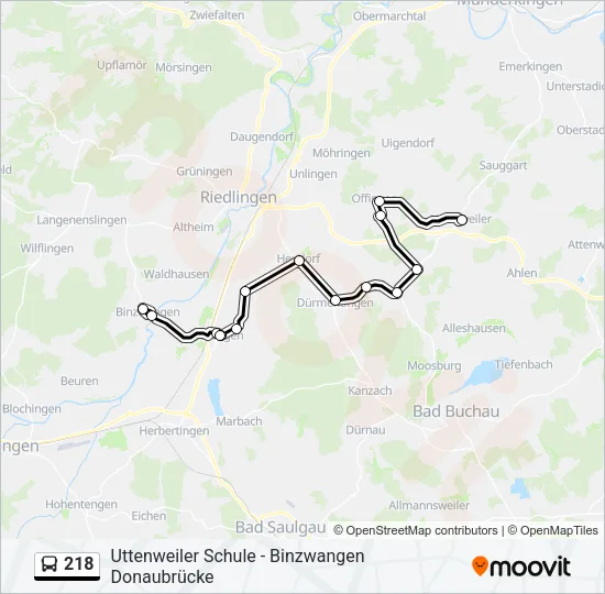 218 Bus Line Map