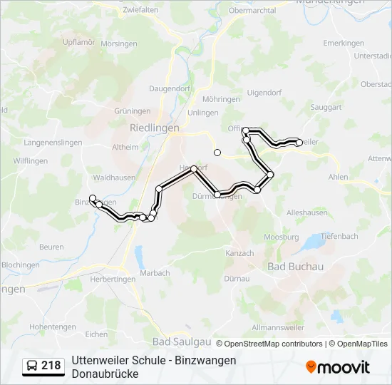 218 Bus Line Map