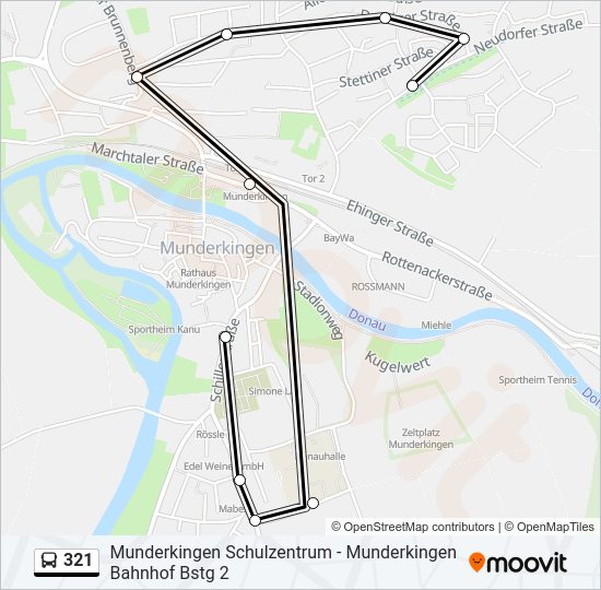 Автобус 321: карта маршрута