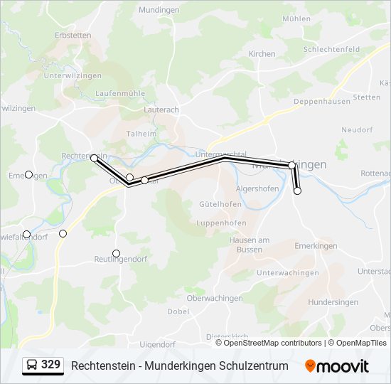 329 bus Line Map