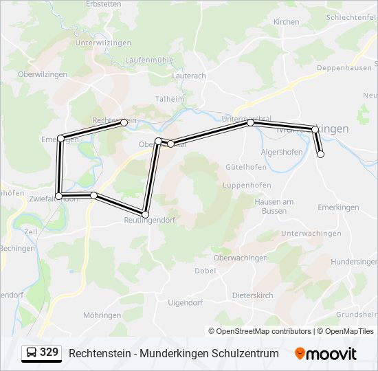 329 bus Line Map