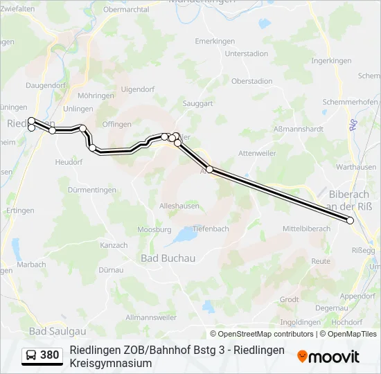 380 Bus Line Map