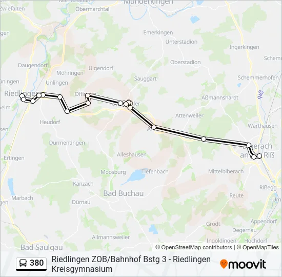380 Bus Line Map