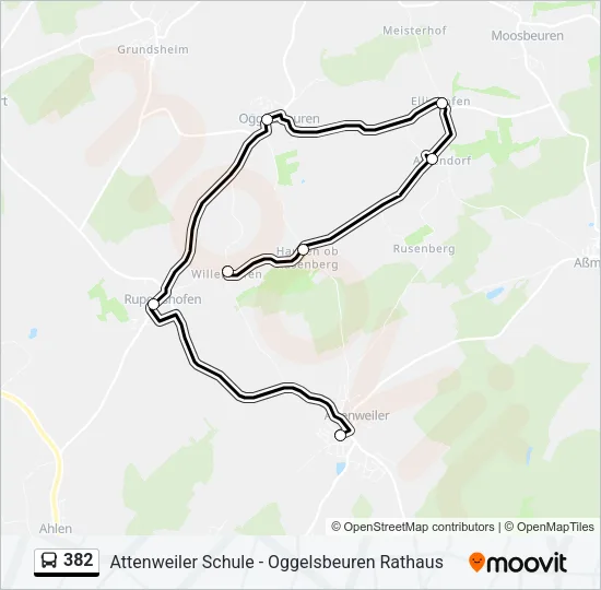 382 Bus Line Map
