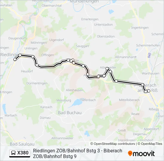 X380 Bus Line Map