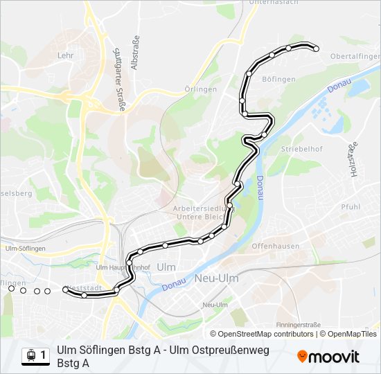 1 Light Rail Line Map
