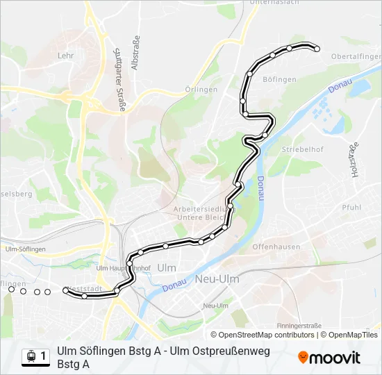 1 Light Rail Line Map