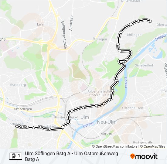 1 Light Rail Line Map